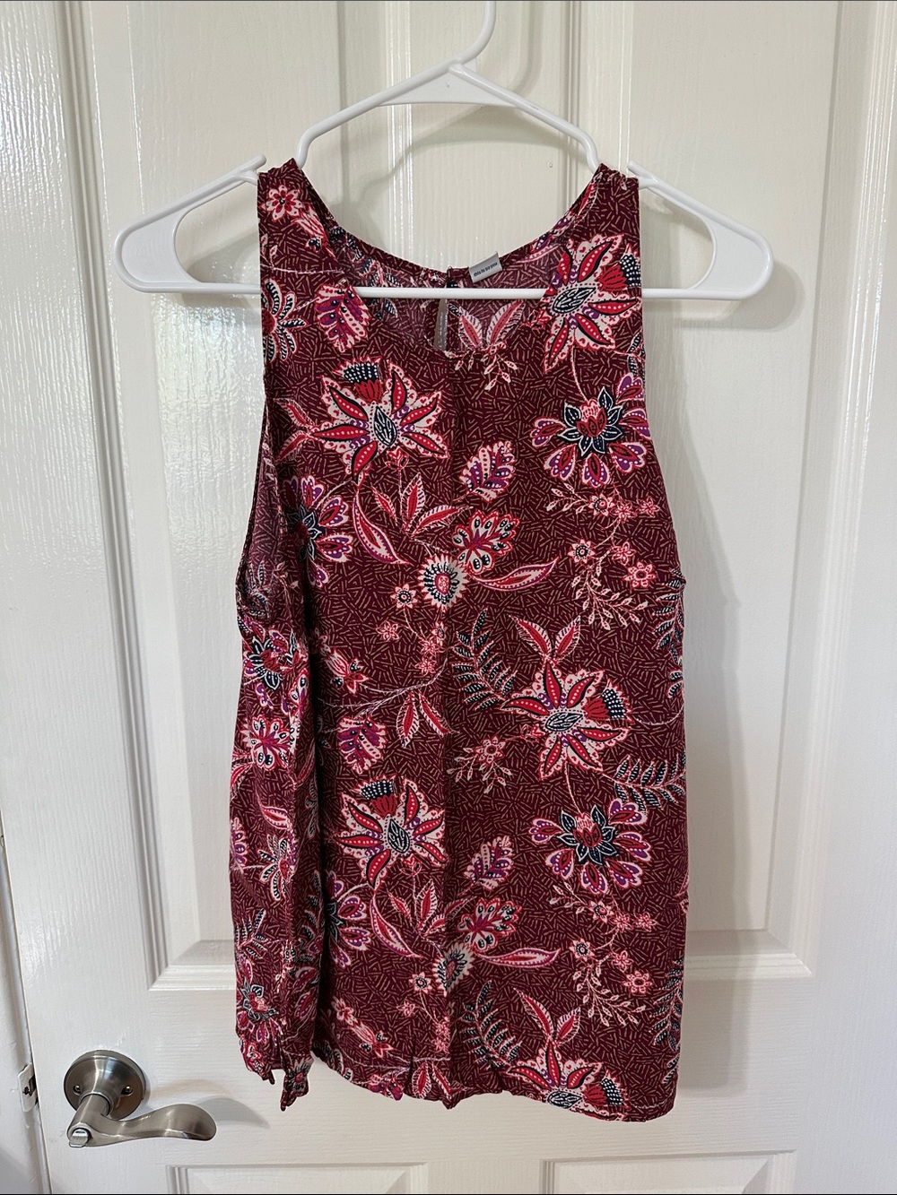 Old Navy Maroon Floral Halter-Style Camisole